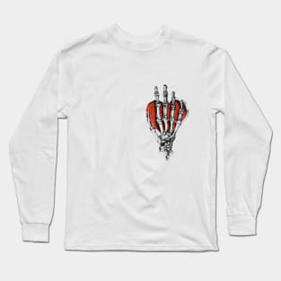 Skeleton Hand on Heart Long Sleeve T-Shirt